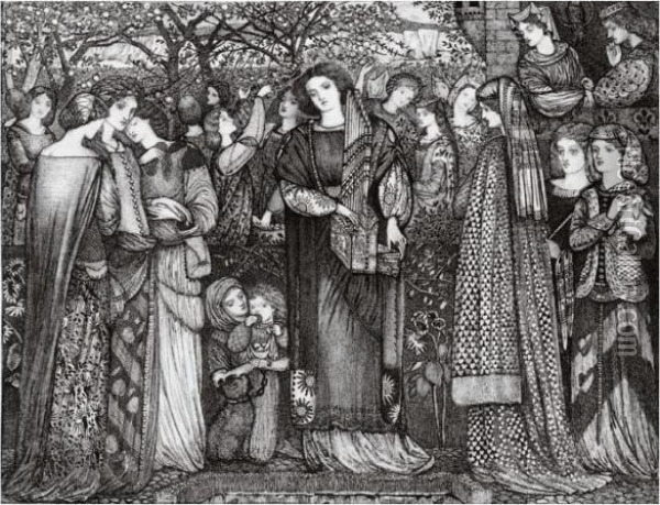 Kings' Daughters Oil Painting - Sir Edward Coley Burne-Jones