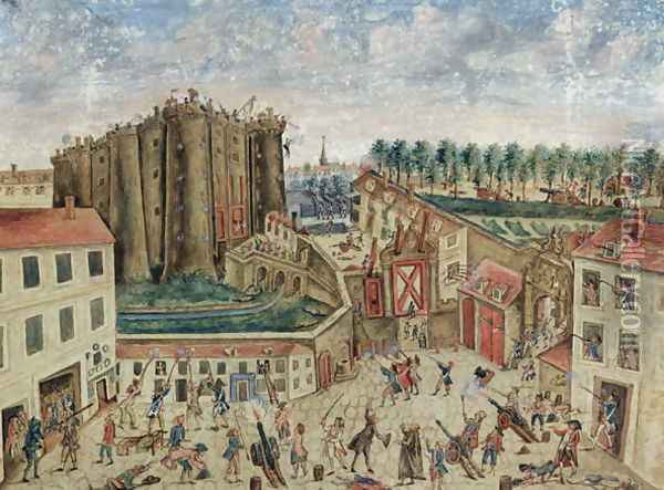 The Siege of the Bastille, 1789 Oil Painting - Claude Cholat