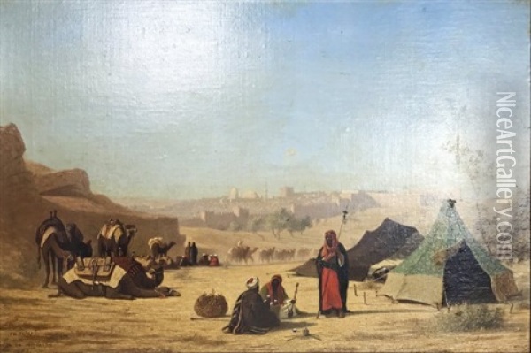 View Of Jerusalem Oil Painting - Charles Theodore (Frere Bey) Frere