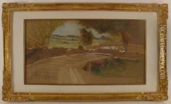 Landscape With Bridge Oil Painting - Francis Hopkinson Smith