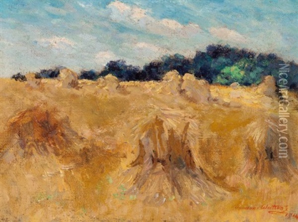 Haystacks Oil Painting - Dawson Dawson-Watson