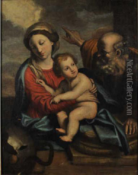 Sainte Famille Oil Painting - Giovanni Battista Salvi