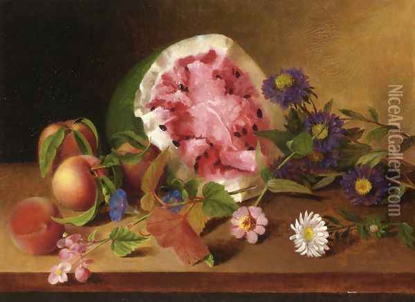 Still Life with Watermelon 1829 Oil Painting - James Peale
