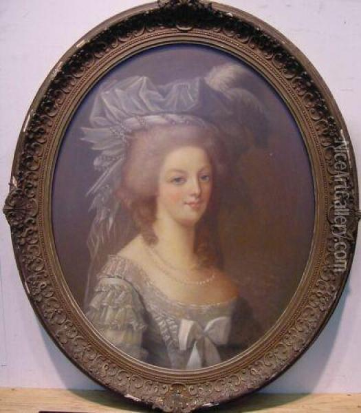 Portrait Of Marie Antoinette Oil Painting - Marie Lebrun