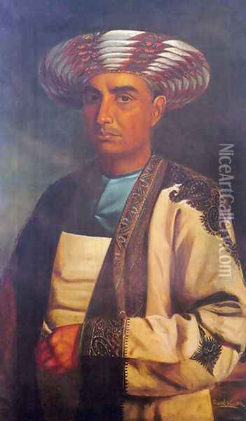 Nobleman from Central India Oil Painting - Raja Ravi Varma