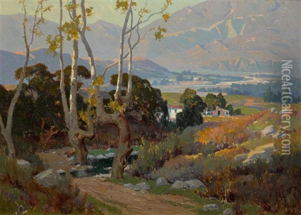 Santa Paula Valley Oil Painting - Elmer Wachtel
