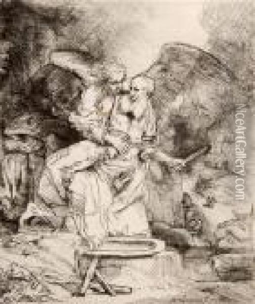 Abraham's Sacrifice Oil Painting - Rembrandt Van Rijn