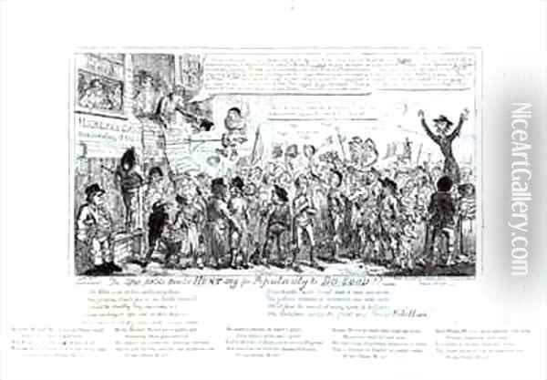 The Spa Fields Orator Hunt ing for Popularity to Do Good Oil Painting - George Cruikshank I