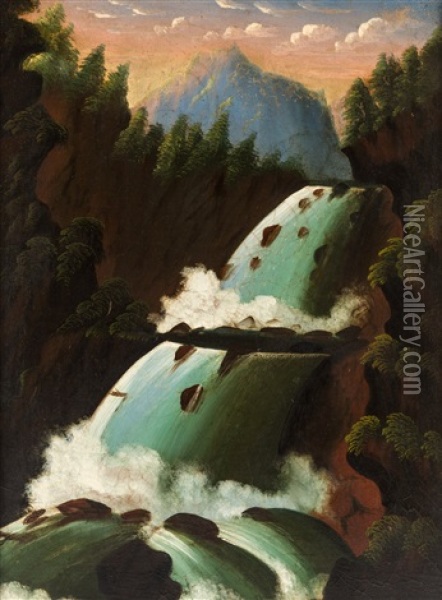 Flume Oil Painting - Thomas Chambers