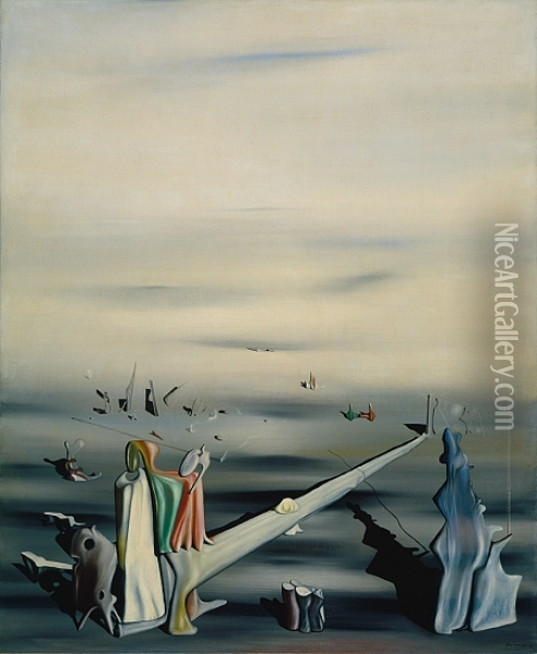 The Satin Tuning Fork, 1940 Oil Painting - Yves Tanguy
