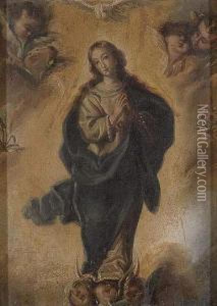 Inmaculada Concepcion Oil Painting - Miguel Jacinto Melendez