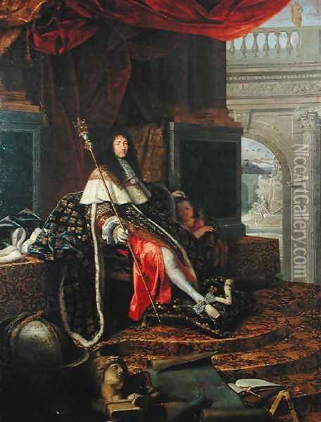 Portrait of Louis XIV 1638-1715 1668 Oil Painting - Henri Testelin