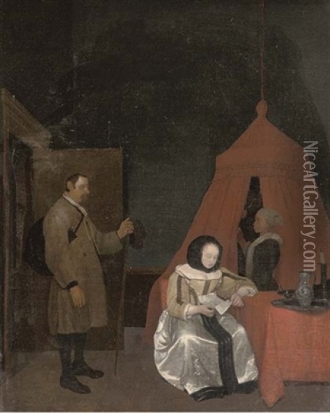 The Letter Oil Painting - Gerard ter Borch the Younger
