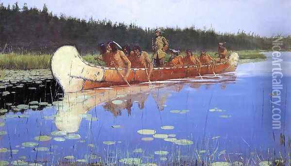 Radisson and Groseilliers Oil Painting - Frederic Remington