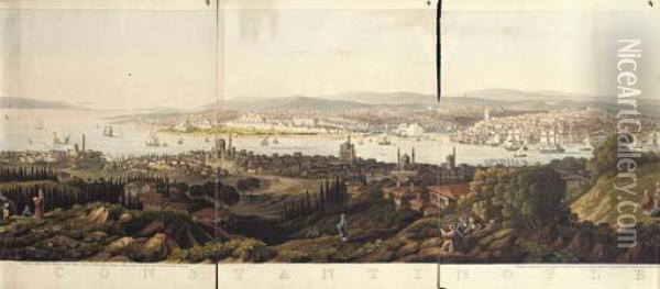 Panorama Of Constantinople And Its Environs From Scutari Oil Painting - John Pitman