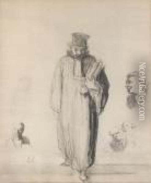 Avocat Et Etudes De Figures Oil Painting - Honore Daumier
