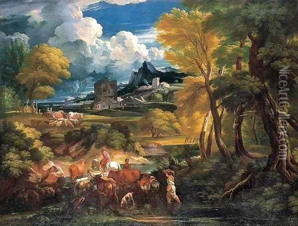 Bucolic Landscape 2 Oil Painting - Pieter the Younger Mulier