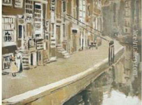 Amsterdam Oil Painting - Gaston Hochard