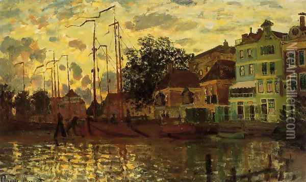 The Dike At Zaandam Evening Oil Painting - Claude Oscar Monet