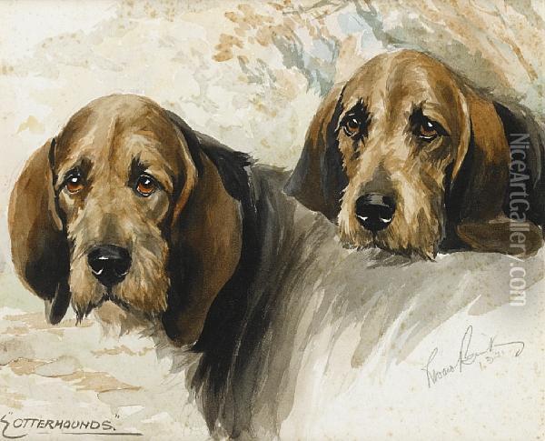 Otterhounds Oil Painting - Binks, R. Ward