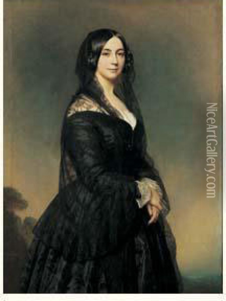 Portrait De Femme Oil Painting - Franz Xavier Winterhalter