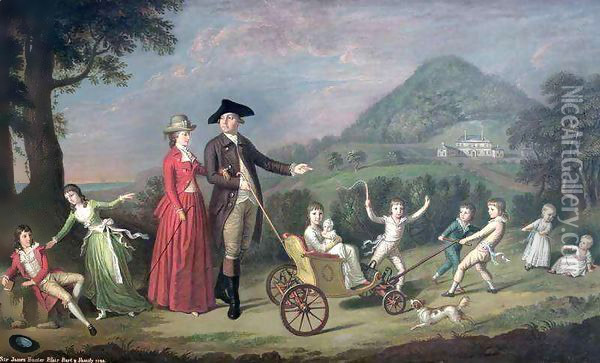 Sir James Hunter Blair, 1st Bart., with his Wife and Nine of their Fourteen Children Oil Painting - Sir Alexander Allan