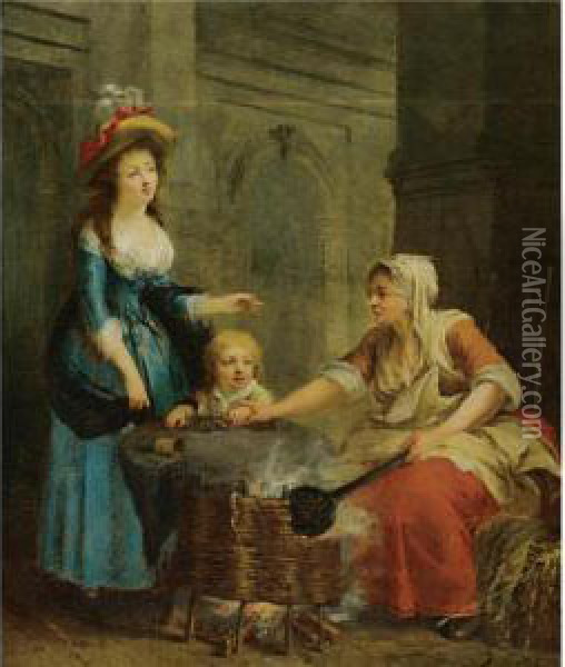 The Chesnut Seller Oil Painting - Jean Baptiste (or Joseph) Charpentier