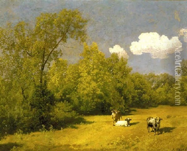 Afternoon Pasture Oil Painting - Hermann Herzog