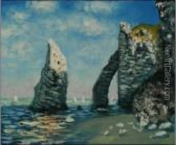 The Cliffs At Etretat Oil Painting - Claude Oscar Monet