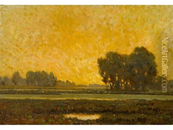 Oaks, Monterey County Oil Painting - Granville S. Redmond