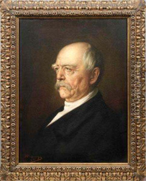 Portrait Des Reichskanzlers Otto Furst Von Bismarck Oil Painting - August Wilhelm Dieffenbacher