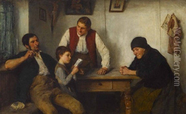 Der Kleine Gelehrte Oil Painting - Ernst Karl Georg Zimmermann