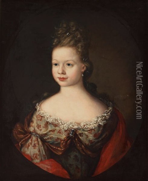 Portrait Of A Young Girl Oil Painting - Martin (Martinus I) Mytens
