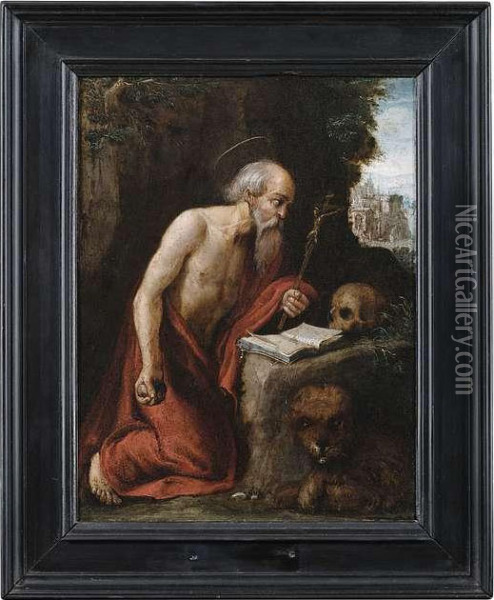 Saint Jerome Penitent. Oil Painting - Adam Elsheimer