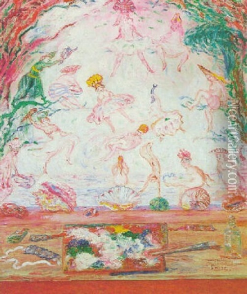Crachats De Tubes, Caresses De Pinceau Oil Painting - James Ensor