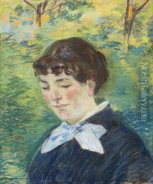 Portrait De Jeune Fille Oil Painting - Armand Guillaumin