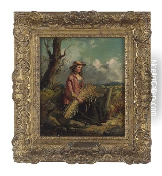 Gleaner Resting Oil Painting - Thomas Faed