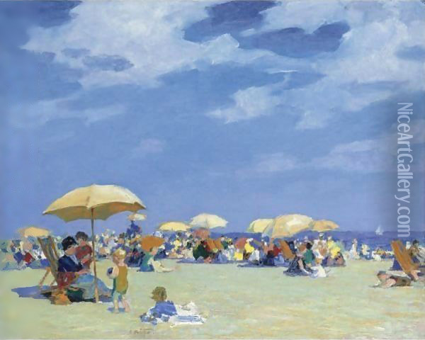 Beach At Far Rockaway Oil Painting - Edward Henry Potthast