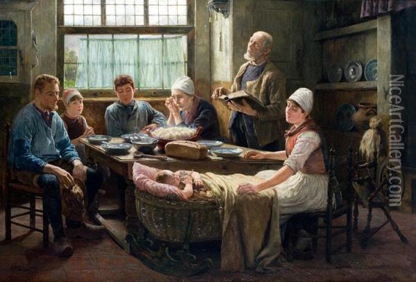 Gebed Voor Het Eten Oil Painting - Henri Houben