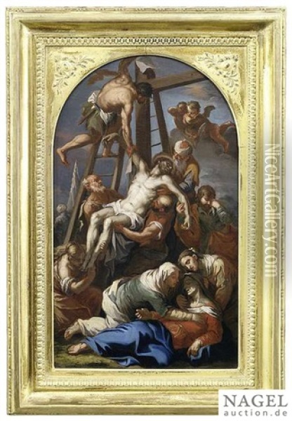Deposition From The Cross Oil Painting - Gregorio Lazzarini