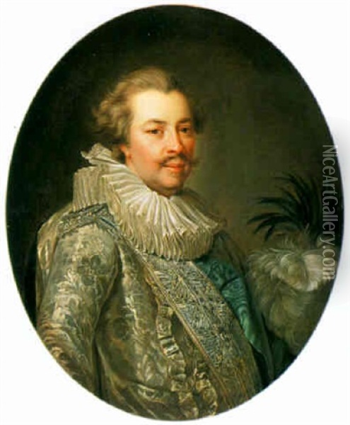 Portrait Of The Duc De Brissac Oil Painting - Carle van Loo