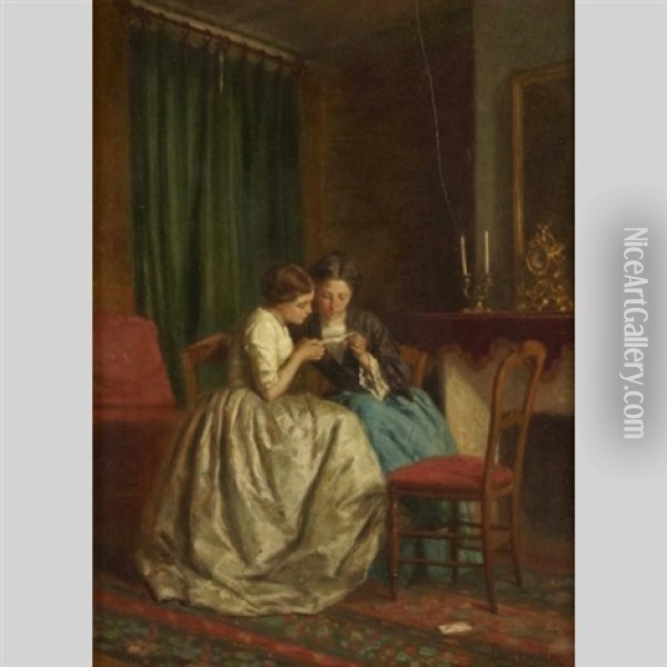 The Billet Doux Oil Painting - Theophile Emmanuel Duverger