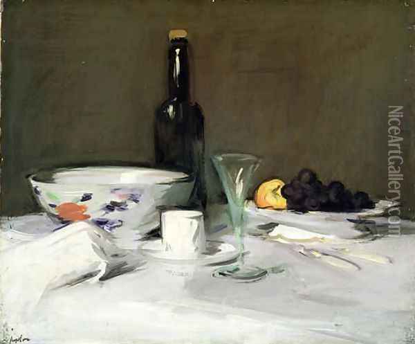 The Black Bottle, c.1905 Oil Painting - Samuel John Peploe