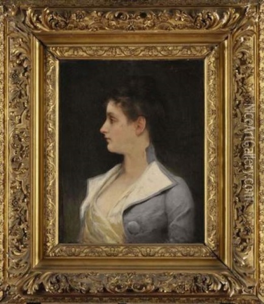 Portrait De Madame Eugene H. Glaeuzer Oil Painting - Jean Joseph Benjamin Constant