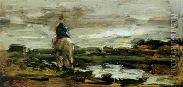 A Horseman On A Towingpath Oil Painting - Evert Pieters