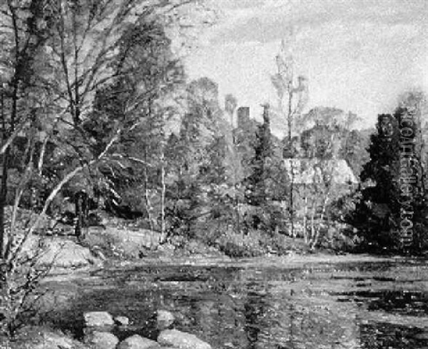 Mill Pond, New Ipswich Oil Painting - William Jurian Kaula