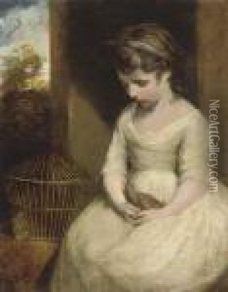 Girl With A Dead Bird Oil Painting - Sir Joshua Reynolds
