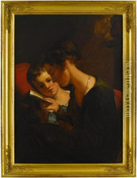 Portrait Of Jane And Alfred Sully Oil Painting - Thomas Sully