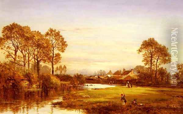 A Sunny Afternoon On Eton Wick Common Oil Painting - William E. Harris