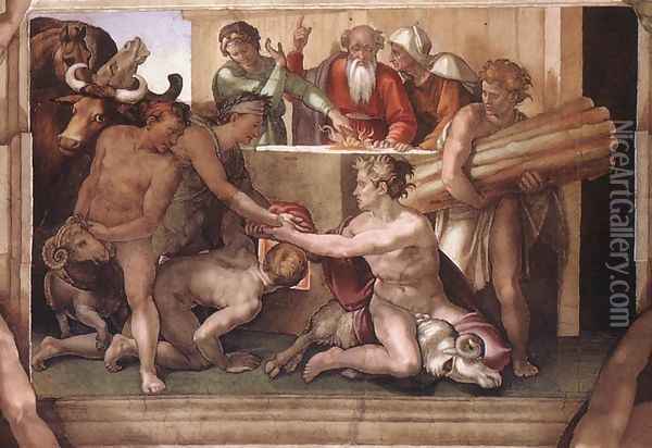 Sacrifice of Noah 1509 Oil Painting - Michelangelo Buonarroti